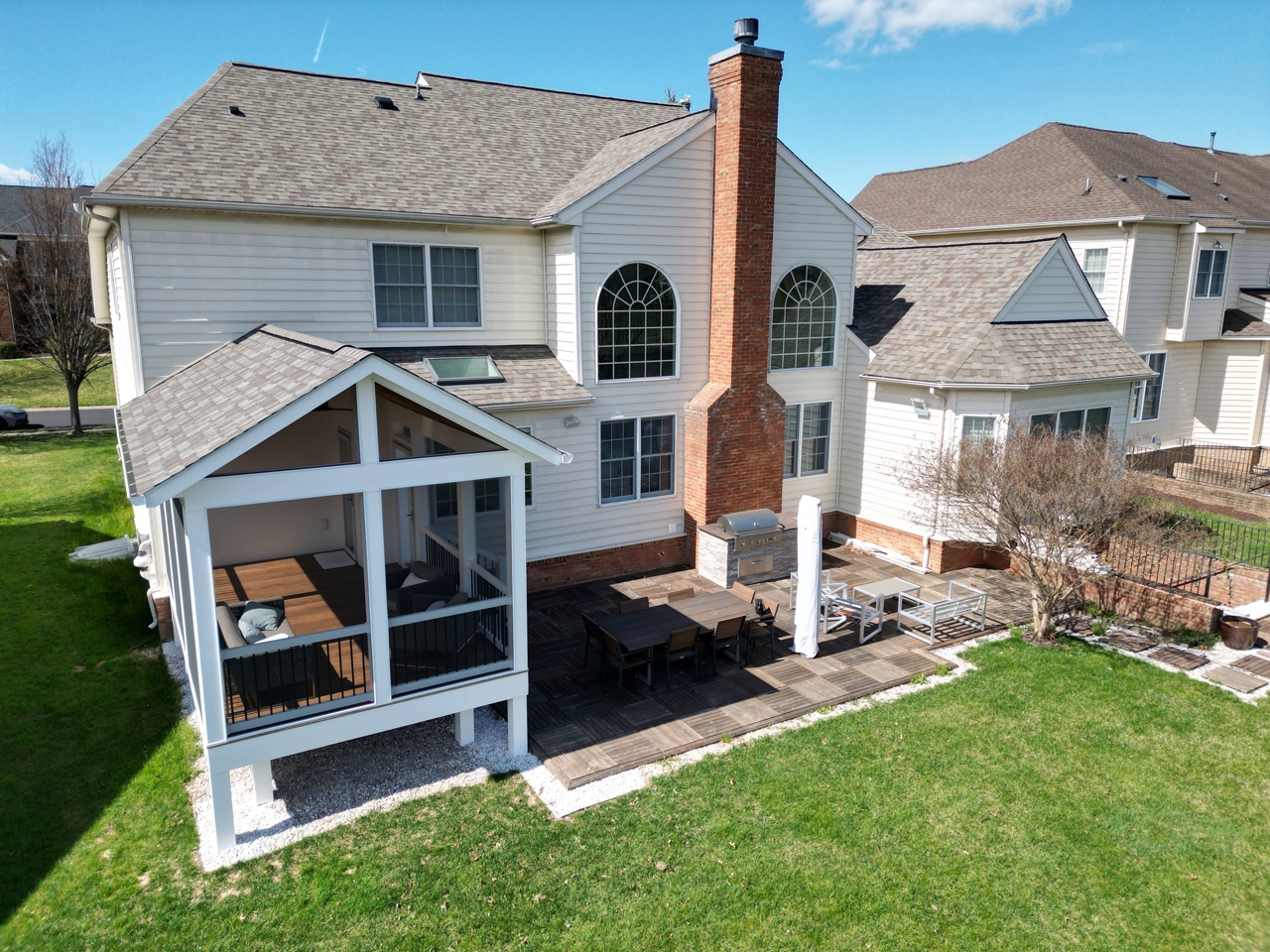 Screened Porch with IPE Wood Decking