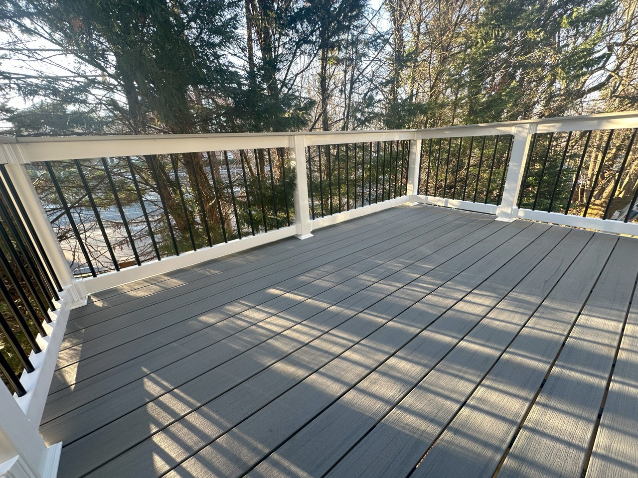 TimberTech Deck with Whitewash Cedar Cocktail Railings