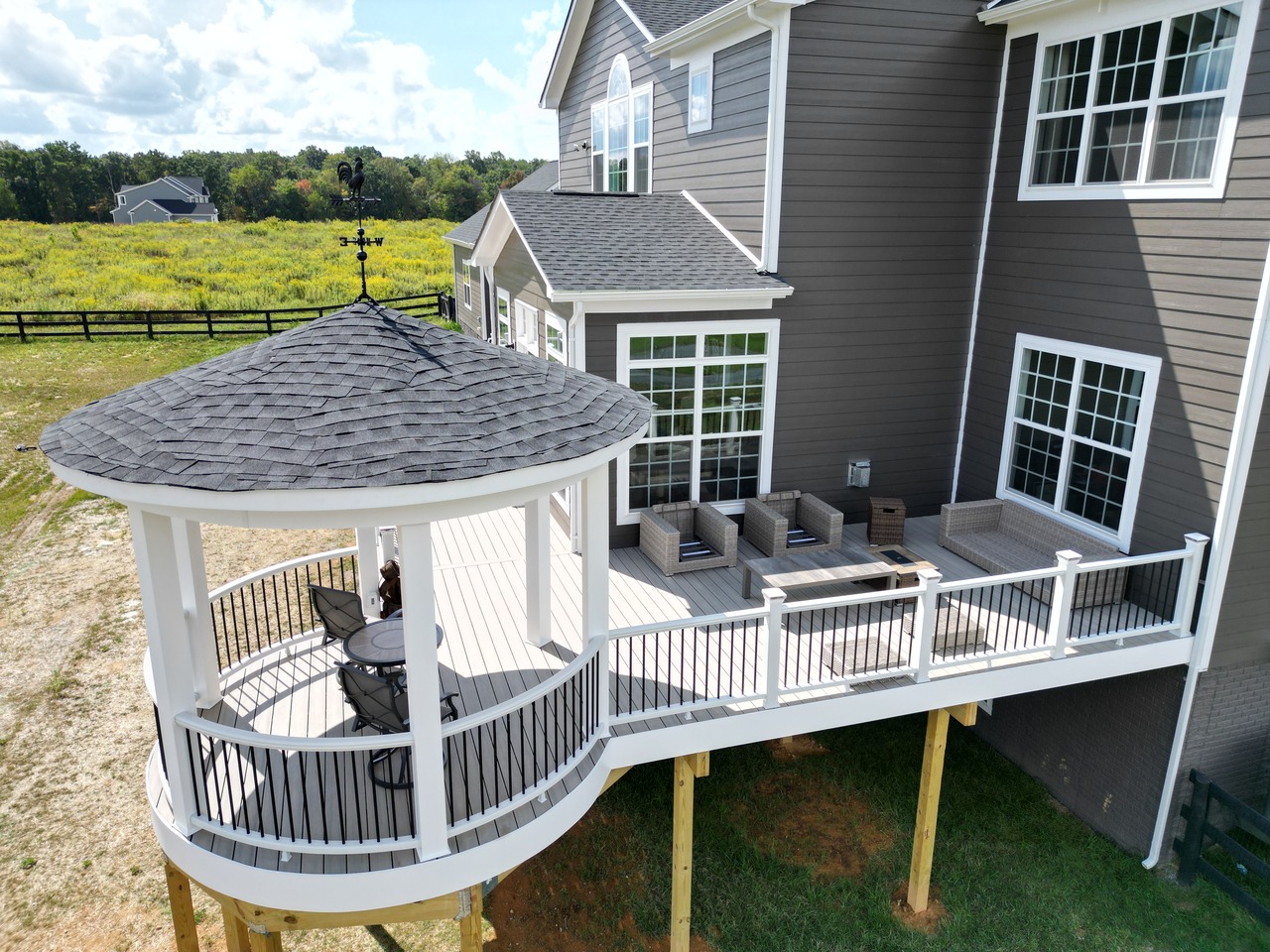 Wrap-Around Deck with Round Gazebo